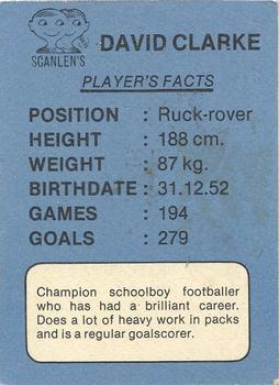 1981 Scanlens VFL #2 David Clarke Back